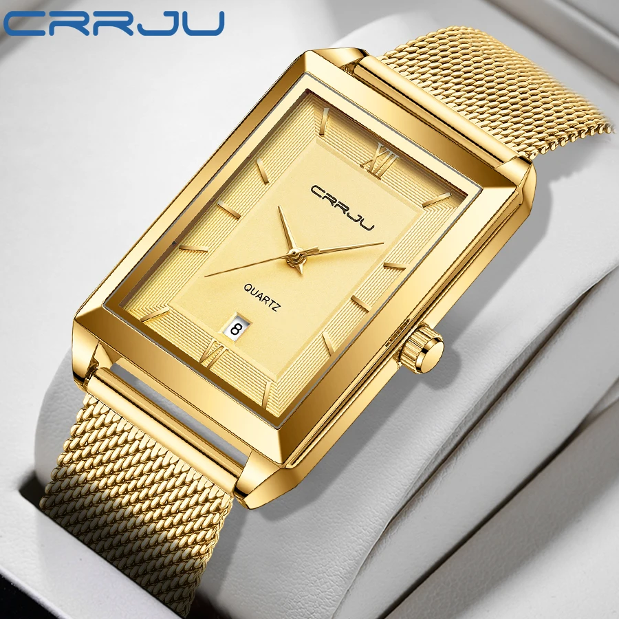 CRRJU Gold Watch Women Watches Ladies Creative Steel Women\'s Bracelet Watches Female Clock Relogio Feminino Montre Femme