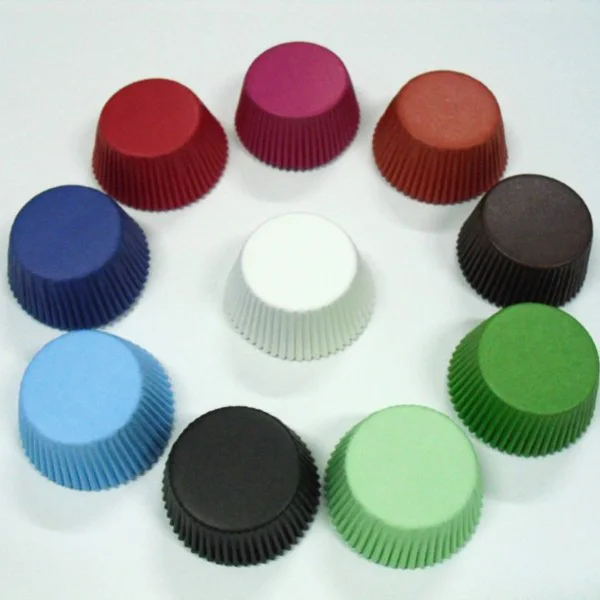 50X Plain Solid Color Cupcake Liner White Black Polka Dot Brown Green Baking Muffin Box Cup Case Tray Cake Mold Decorating Tools