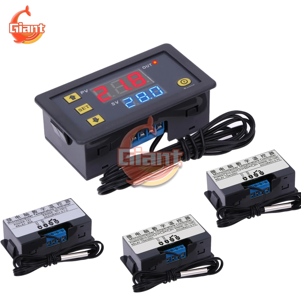 DC 12V 24V AC 110V 220V W3230 W2310 regolatore di temperatura termostato digitale LED Diaplay sensore NTC interruttore di controllo della temperatura