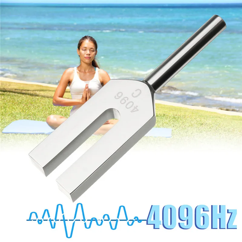 Horquilla de afinación de energía de alta frecuencia, herramienta médica de cristal de 4096HZ, aleación de aluminio, terapia de vibración de sonido curativo