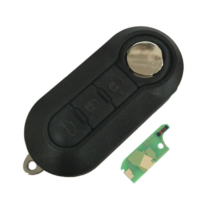 Clé télécommande à 3 boutons, 433Mhz, pour voiture Fiat 500, Grande, Punto, Doblo, Qubo, Bravo, 2006, Delphi, système Marelli