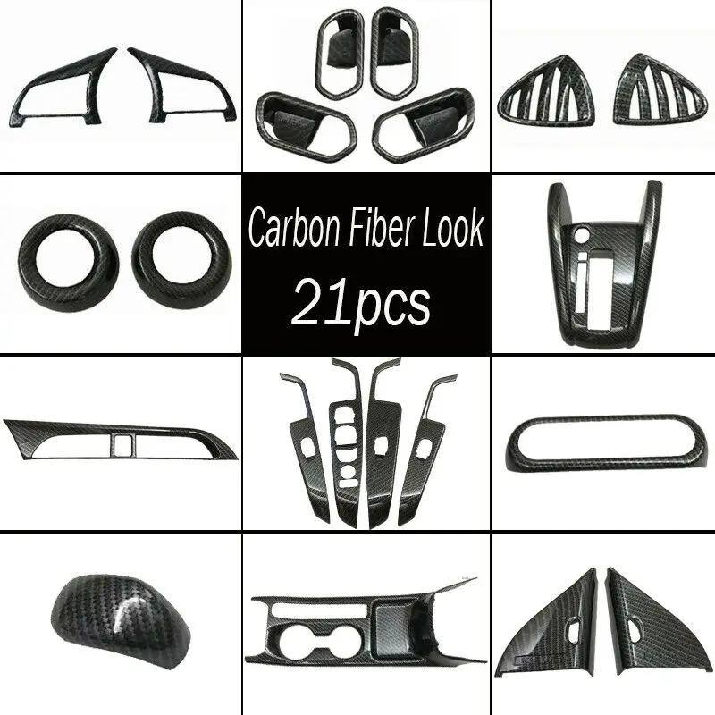 

For Nissan Kicks 2017-2019 Carbon fiber Look Car interior decoration of the Trim 21Pcs Car Accessories