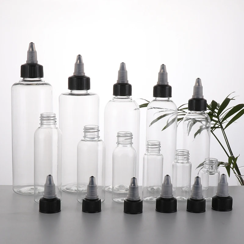 30Pcs 30ml/60ml/100ml/120ml Empty Plastic PET Twist Top Cap Bottle Dropper Bottles Tattoo Ink E Liquid oil Dispensing Containers