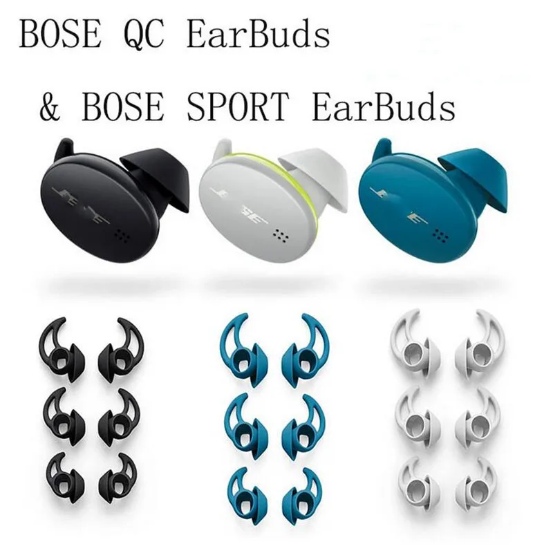 6Pcs Silicone Ear Tips Replacement Ear Gels for Bose QuietComfort Noise Cancelling Earbuds - True Wireless Earphones Eartips Bud