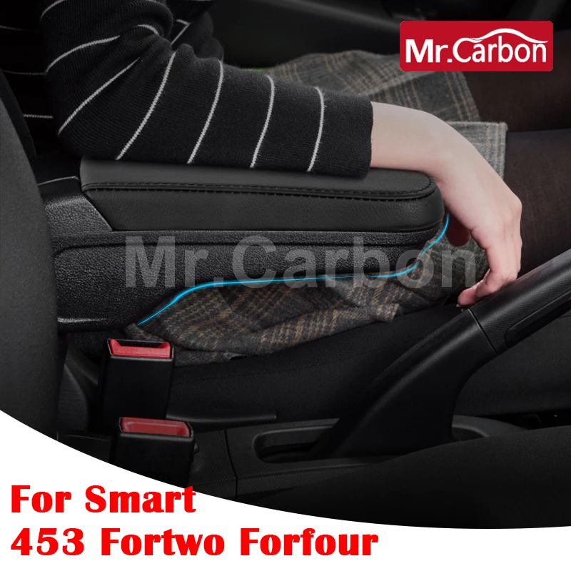 1Pcs Car Leather Armrest Box Storage Box For Mercedes New Smart 453 Fortwo Forfour Car Interior Styling Modification Products