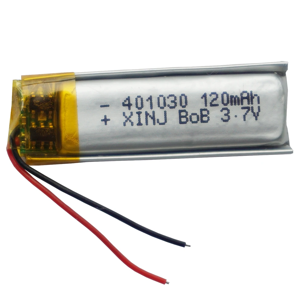 3.7v 120 mah recarregável li-polímero li lipo bateria de lítio 401030 para fones de ouvido bluetooth