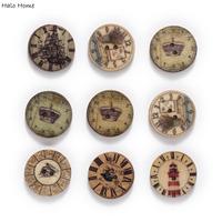 50/100pcs Mixed Navigation Round Wood Buttons Handmade Sewing Scrapbook Clothing Crafts Accessories Gift Card Decor 15-25mm