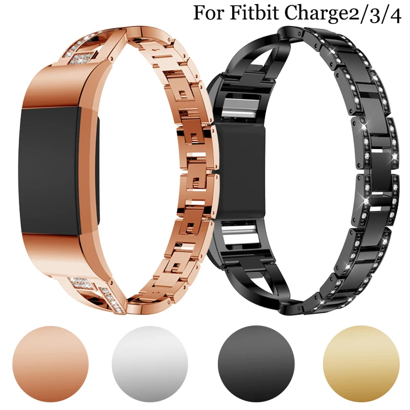 

Браслет из нержавеющей стали для часов Fitbit Charge 2 3 4, металлический сменный ремешок для смарт-часов Fit Bit Charge 2 3 4