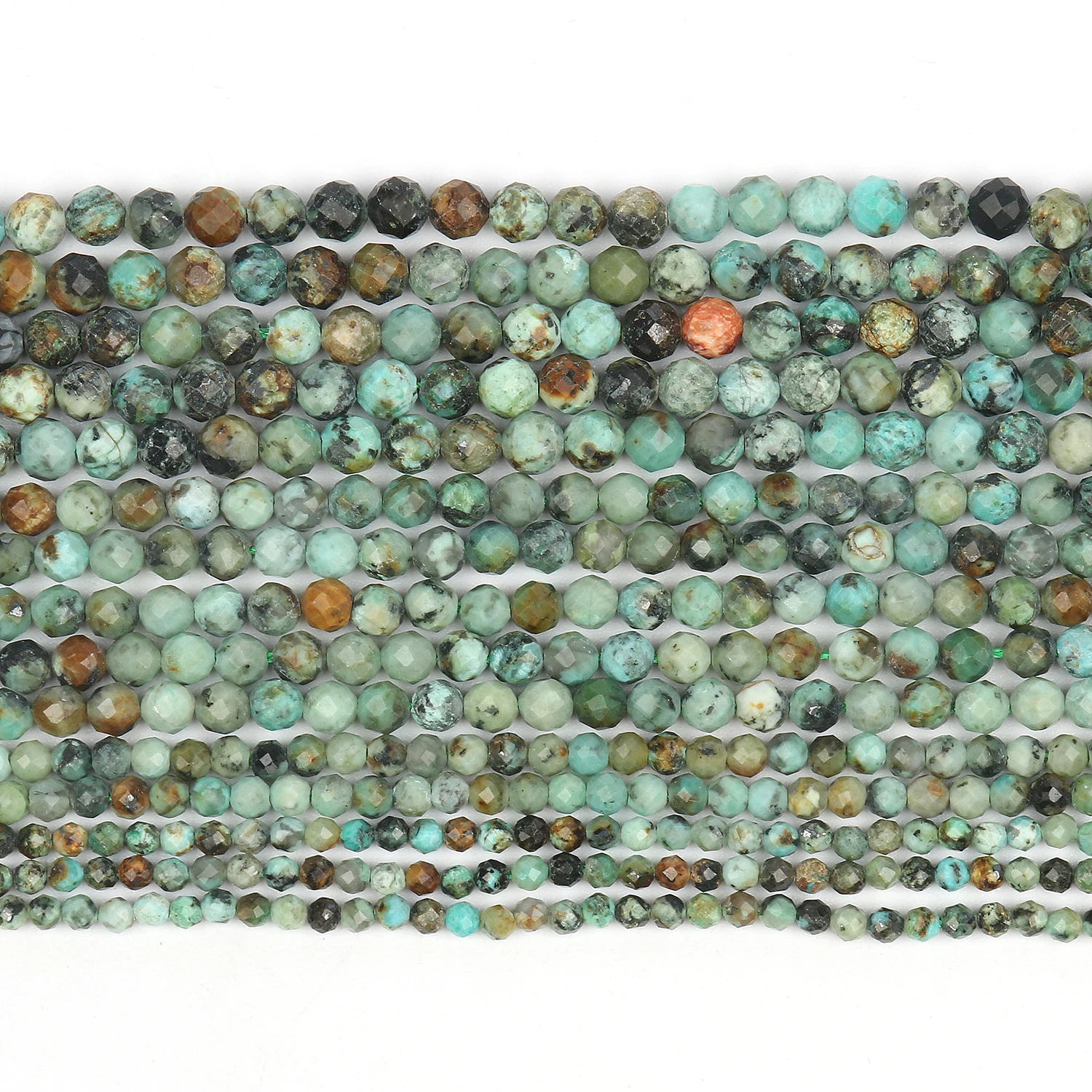 2/3/4mm Faceted Africa Turquoise Natural Stone Beads Rondelle Spacer Waist Beads for Jewelry Making DIY Needlework Accessories