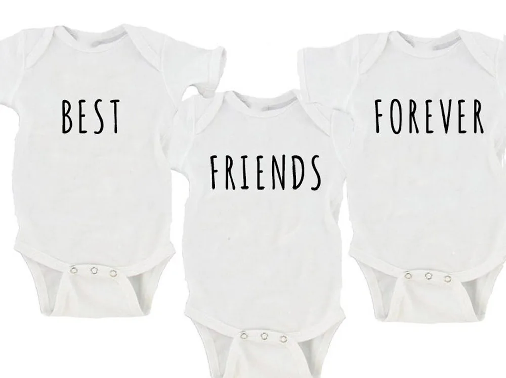 Triplet Bodysuits Best Friends Forever Bodysuit Best Friends Forever Jumpsuits 3 Bodysuits Baby Shower Gifts