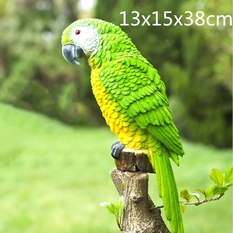 

New Simulation animal sculpture parrot bird color Tree hanging decoration Outdoor garden courtyard Animal crafts ornaments