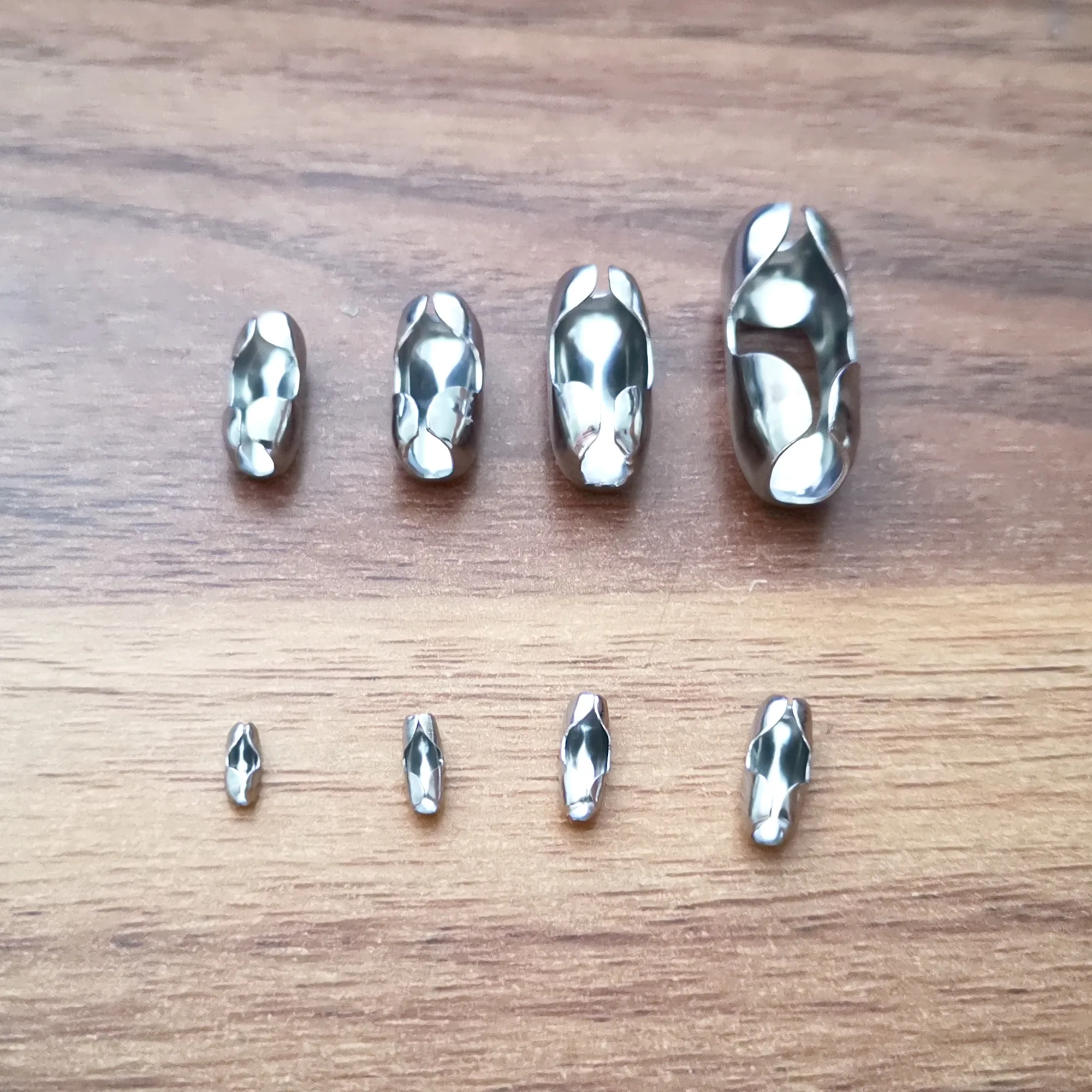 200pc Lot DIY Jewelry Fidings Marking Stainless Steel Bails  1.6mm-8mm Beads Ball Chain Connector