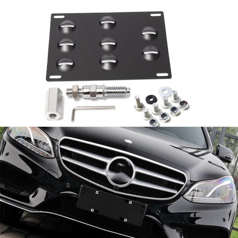 Bumper Tow Hook License Plate Mounting Bracket Holder For Benz W204 W212 W216 New W221