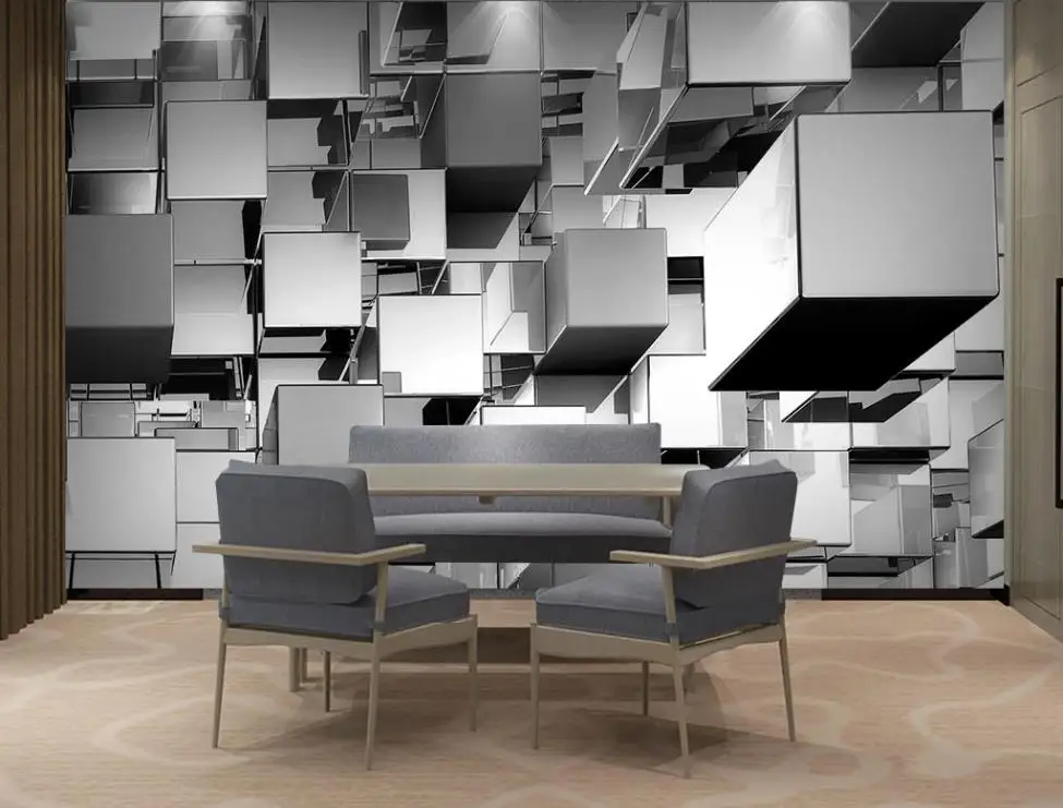 

custom Grey European3D stereoscopic wall stickers 3 d Living room bedroom photo mural wallpaper 3d wall