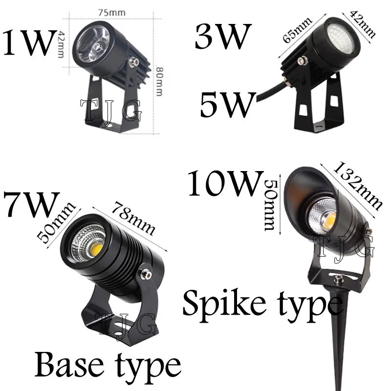 3w 5 w 10w cob outdoot ip65 à prova d\' água conduziu a lâmpada do jardim 110v 220v dc12v ao ar livre iluminação do jardim luz da paisagem levou