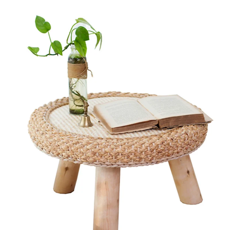 Household Handmade Rattan Bay Window Table Simple Small Table Solid Wood Small Coffee Table Kang Table Creative Tatami Low Table