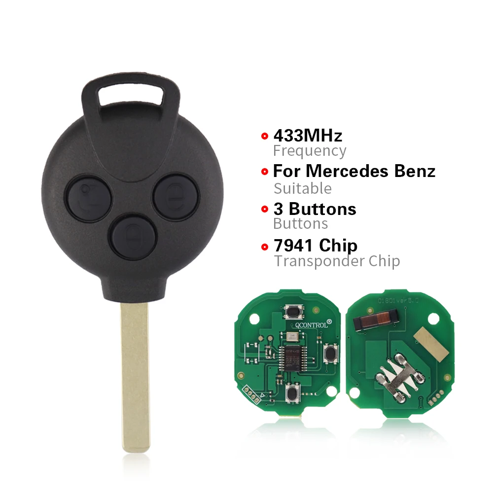 Yiqixin fcc kr55wk4514 chave de carro inteligente para mercedes benz cidade roadster forfour cabrio coupe fortwo 451 2007 2009 2011 2013 keyless