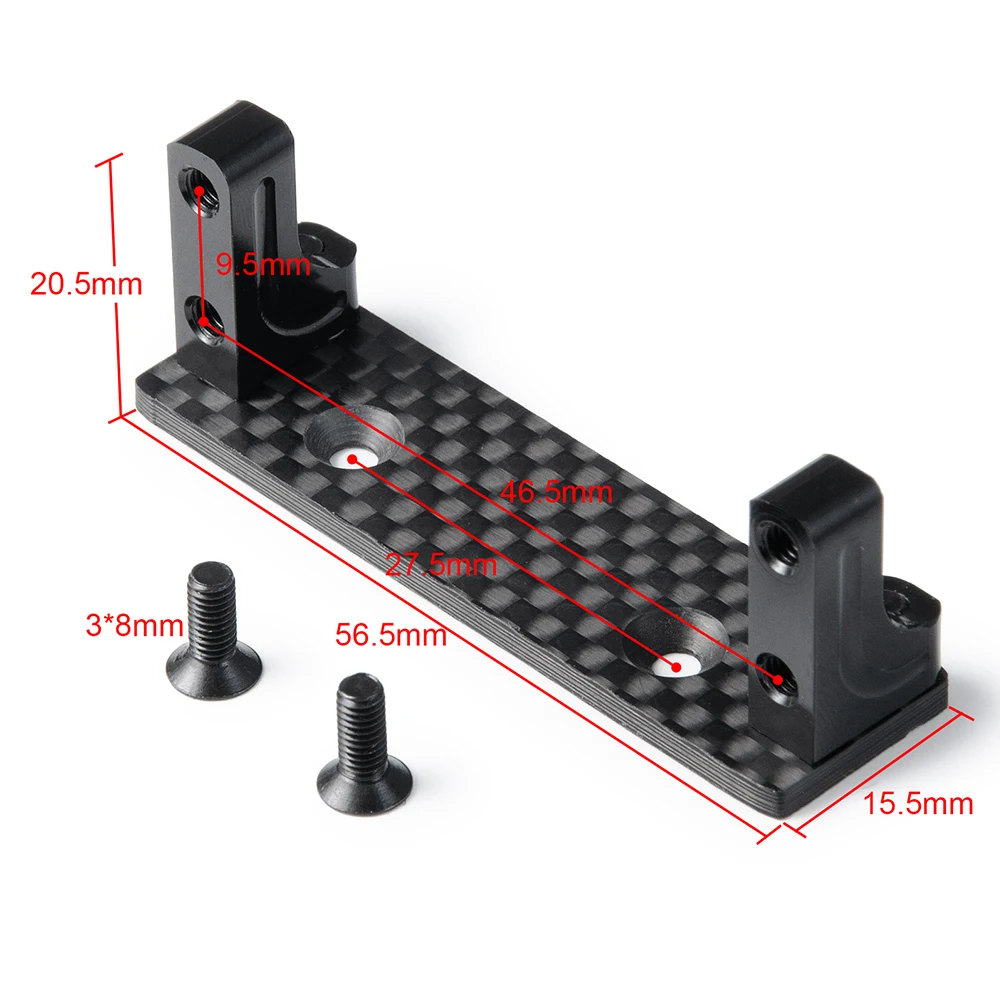 YEAHRUN Aluminum Servo Mount with Carbon Fiber Skid Plate Set for Axial SCX10-AXI03004(Capra) 1:10 RC Crawler Cars Upgrade Parts