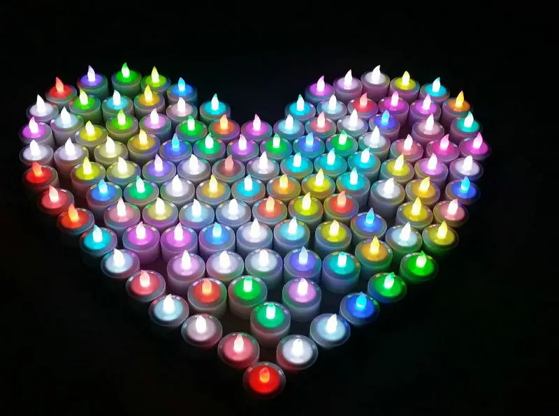 Juego de velas LED recargables con control remoto, luz de té, parpadeante, sin llama, Multicolor, fiesta, boda, decoración, 4, 6, 12 piezas