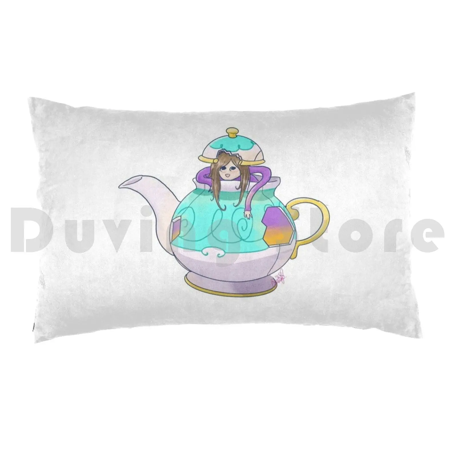 Polteaghost Pillow case Poltergeist Ghost Poke Mon Fan Art Haunted Mansion Tea Teapot