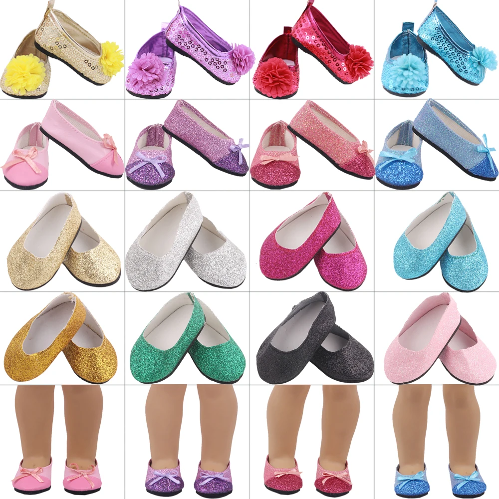 7Cm Doll Shoes Bow,Sequins,Round Balls,Low-Top Sneakers For 43Cm Reborn Baby Doll Clothes Accessories Our Generation Gift Toys