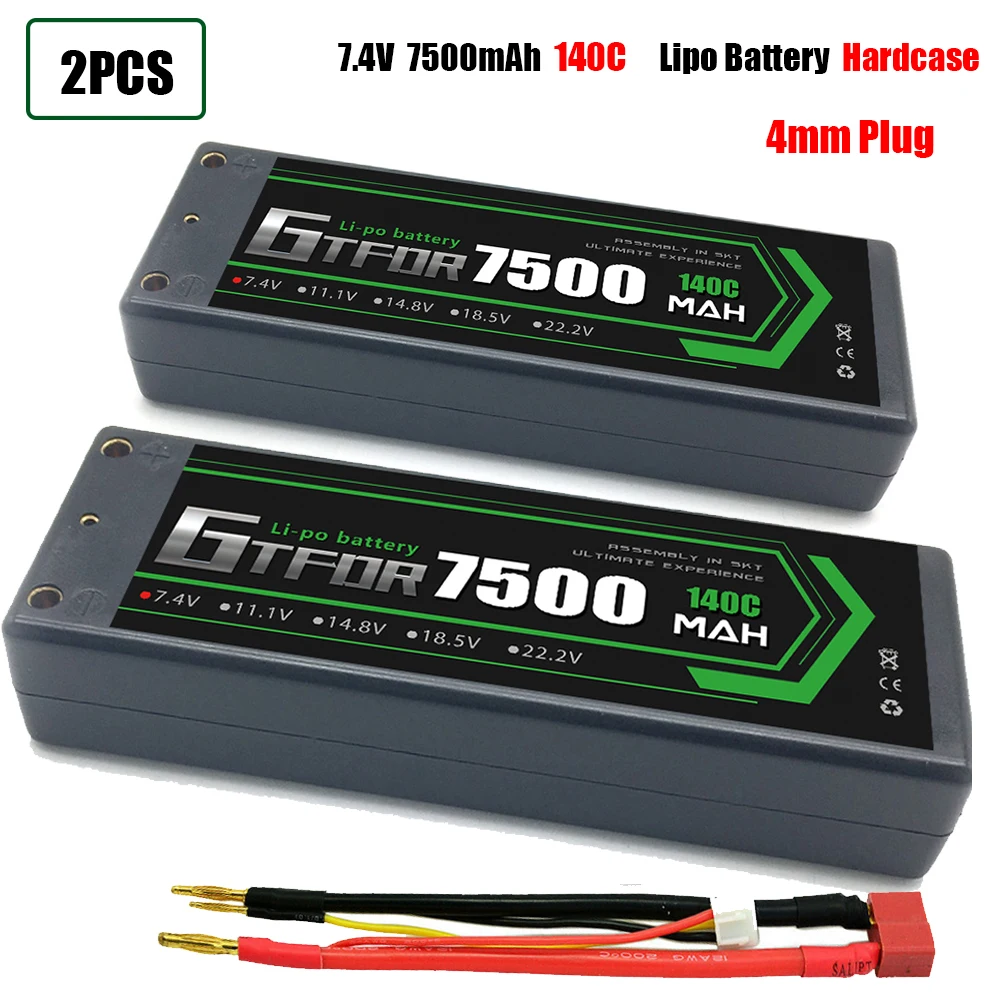 GTFDR 1/8 1/10 로드 RC 자동차용 Lipo 배터리, 2S, 7.4V, 7.6V, HV, 8400mAh, 7000mAh, 6200mA, 5200mAh, 140C, 280C, 100C, 200C, 60C, 120C, 4mm