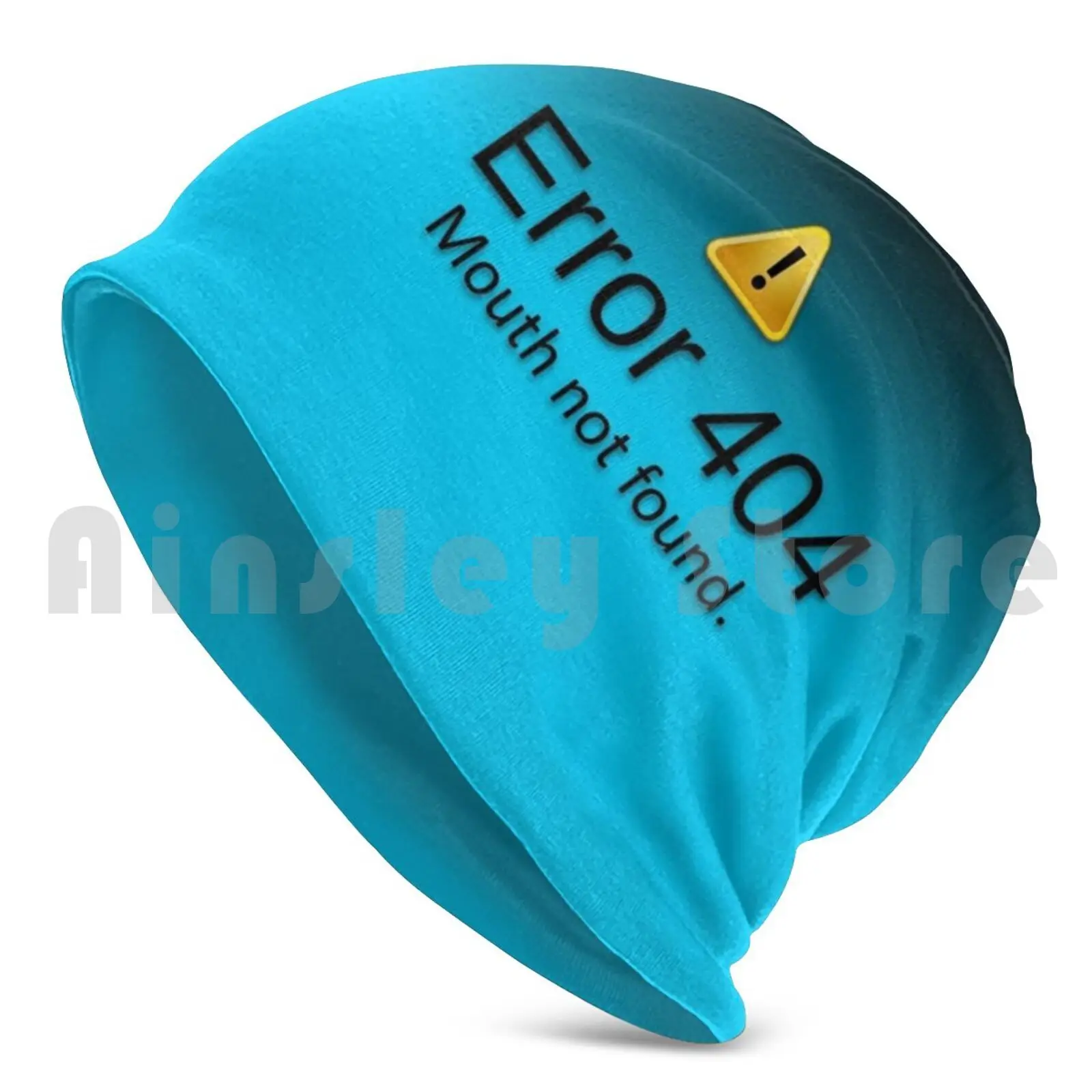 Error 404 Mouth Not Found. Beanie Hedging Cap DIY Print Cushion Moji Silly Face Realistic Error Fun Funny Silly Computer