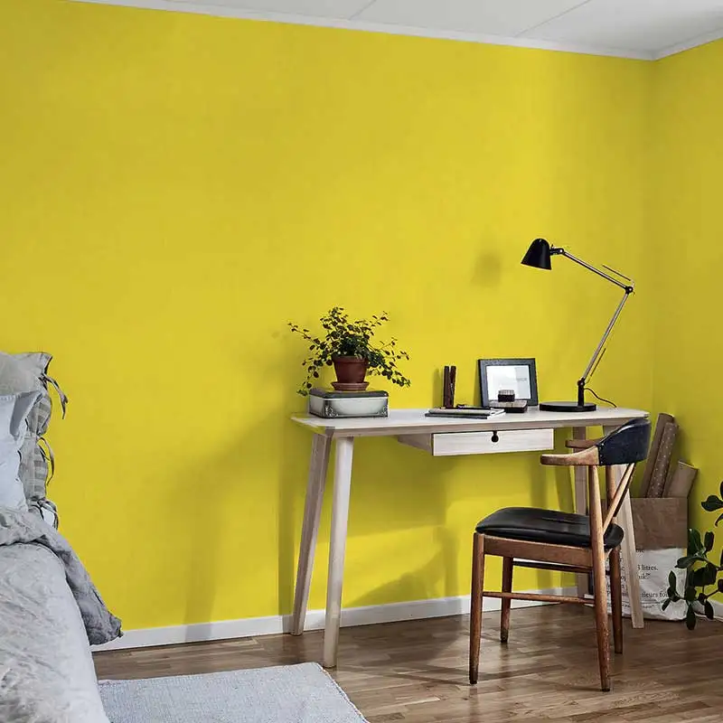 Nordic Plain Solid Color Lemon Yellow Wall Paper Modern  Living Room Bedroom  Background Mural Wallpaper for Walls