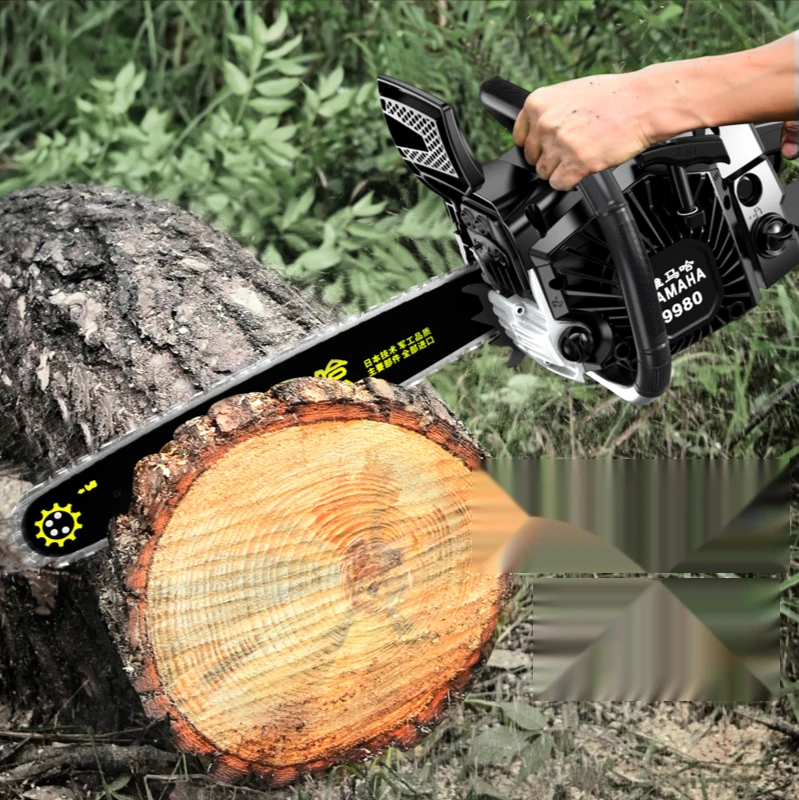 4500W High power gasoline saw hand held chain saw cutting wood machine oil logging saw machine portable garden tools