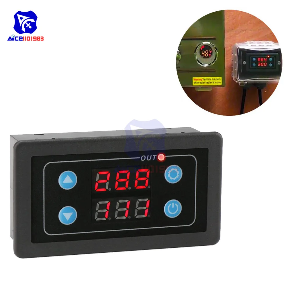 diymore Programmable Digital Cycle Timer Delay Relay Icstation 110V 120V Timer Switch Module AC 85V -265V LED Display 0ms-999h