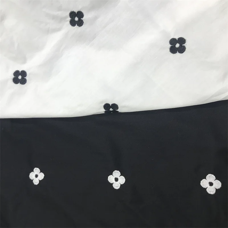 

White Floral Embroidered Cloth Women's Summer Cotton Cloth Cotton Floral Fabric 2Colors