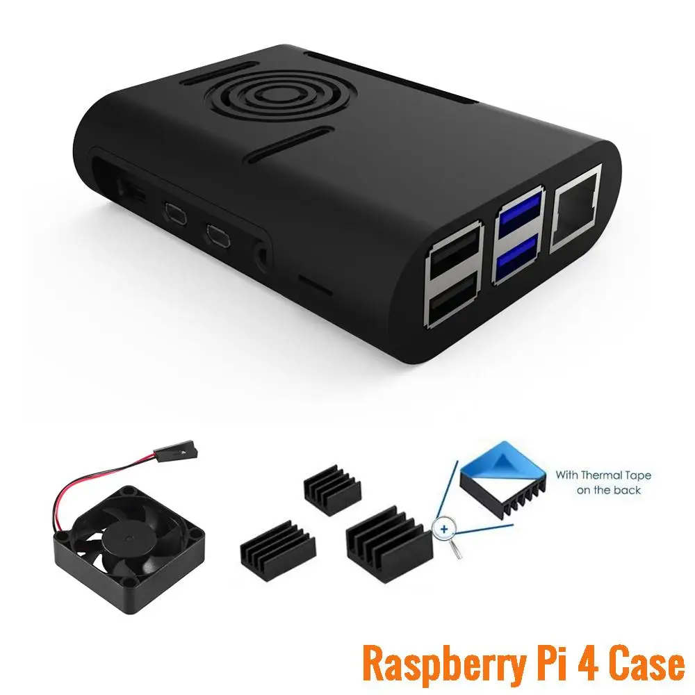 

Adapter Case Kit for Raspberry Pi 4 RPI4 Case Interface New and Type C 4B with Heat Sink Cooling Fan Pi 4 Model