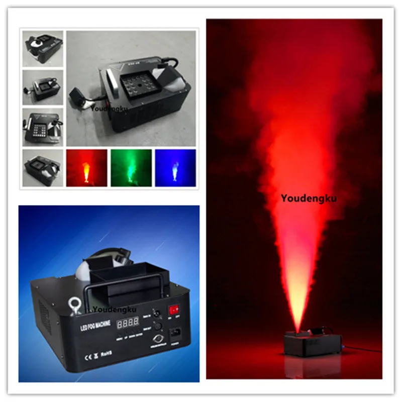 2pcs DJ Equipment DMX Control 1500w Upward Spray led rgb Smoke Machine 24x3W RGB 3IN1 led fog Machine