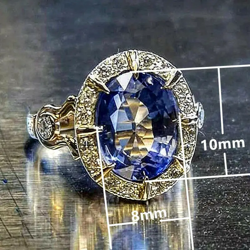 Anello in oro 14 carati con zaffiro naturale per donna uomo Anillos De Bizuteria pietra preziosa Birthstone gioielli Bague Diamant scatola anello in