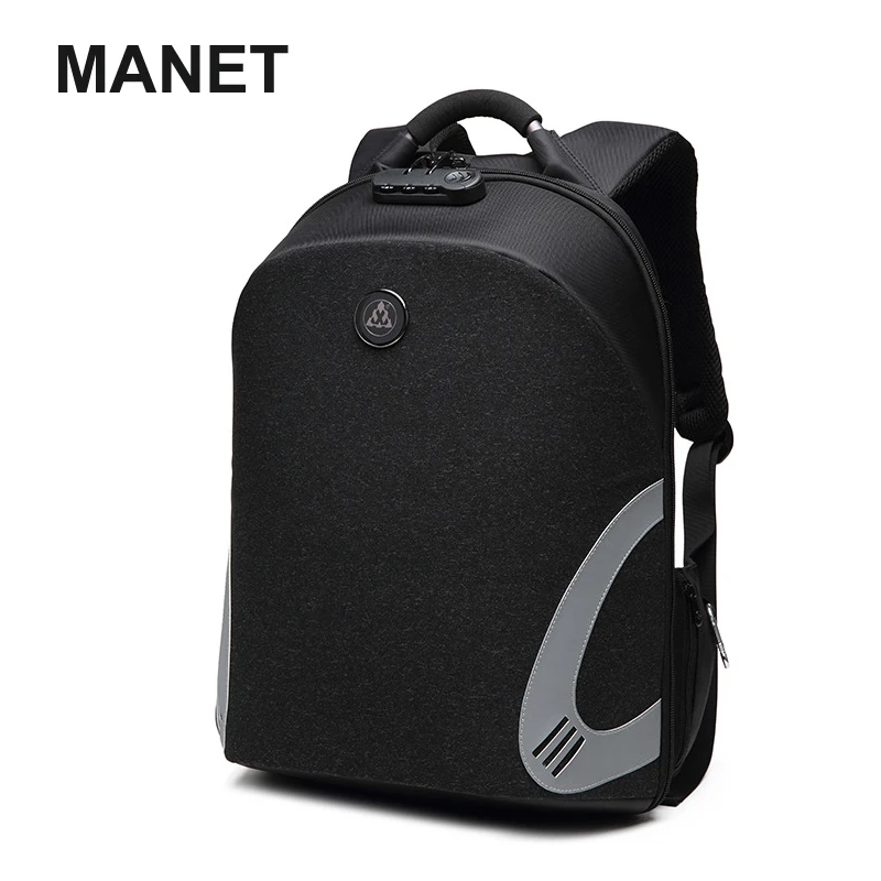 

MANET Anti-theft Backpack USB Charging Waterproof Backpack Large Capacity School Bag for Boys Fashion Travel Pack Vintage bolsa