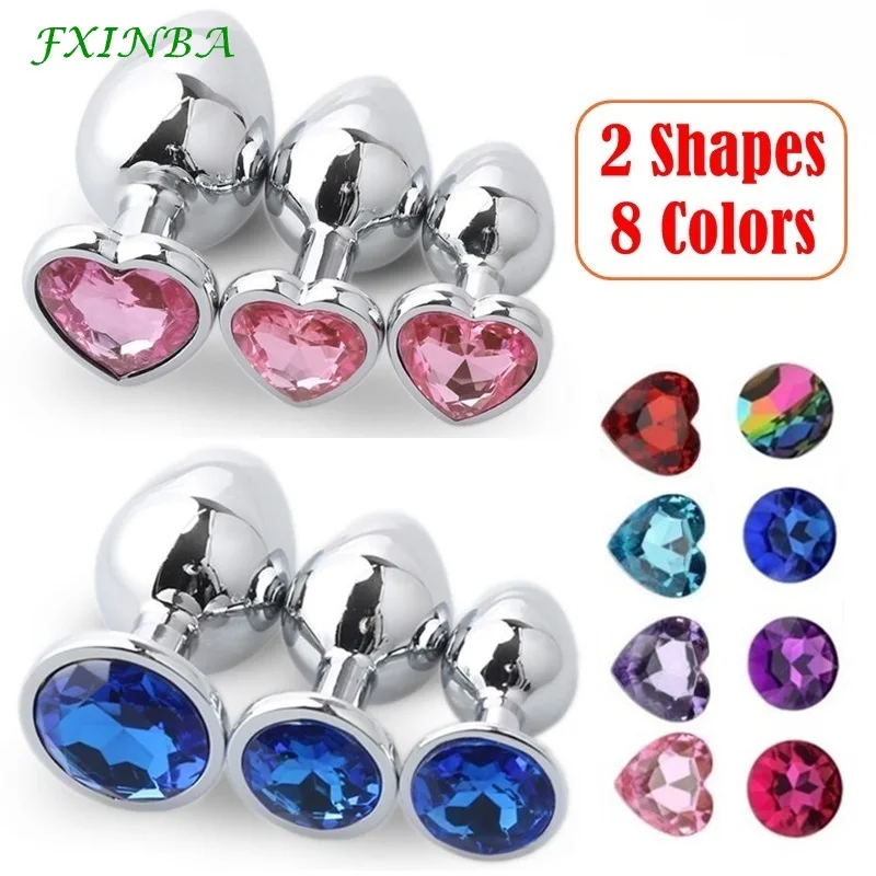 FXINBA Stainless Steel Anal Plug Metal Butt Plug Large Set Tail Anal Beads Jewelry Buttplug Adult Sex Anal Toys for Women Man