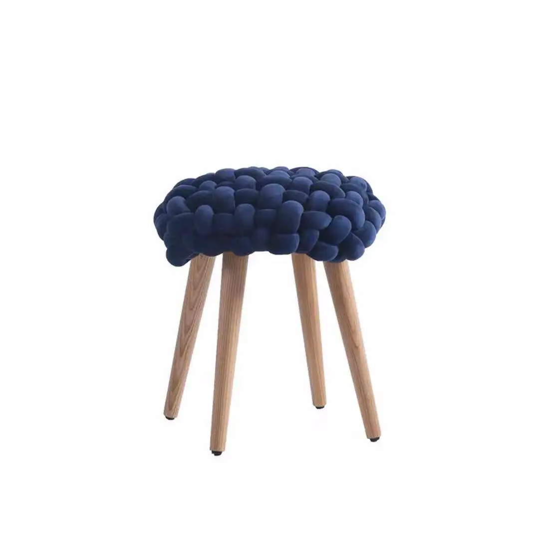 Детская мебель табурет Children\'s Stool Furniture Contracted Scandinavian Fashion Velvet Creative Solid Wooden Foot Low Stools