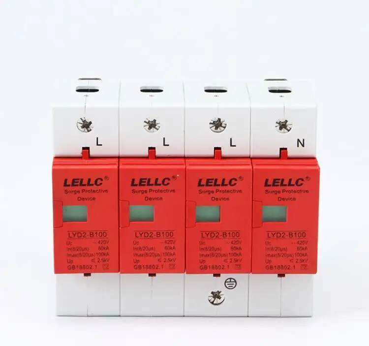 Protetor contra sobretensor argolas 60-100ka/4p pararrayos 275v/385v/420v