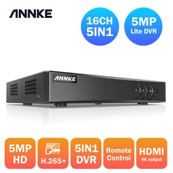 ANNKE 16CH 5MP Lite 5in1 AHD DVR support CVBS TVI AHD Analog IP Cameras HD P2P Cloud H.264 VGA video recorder RS485 Audio