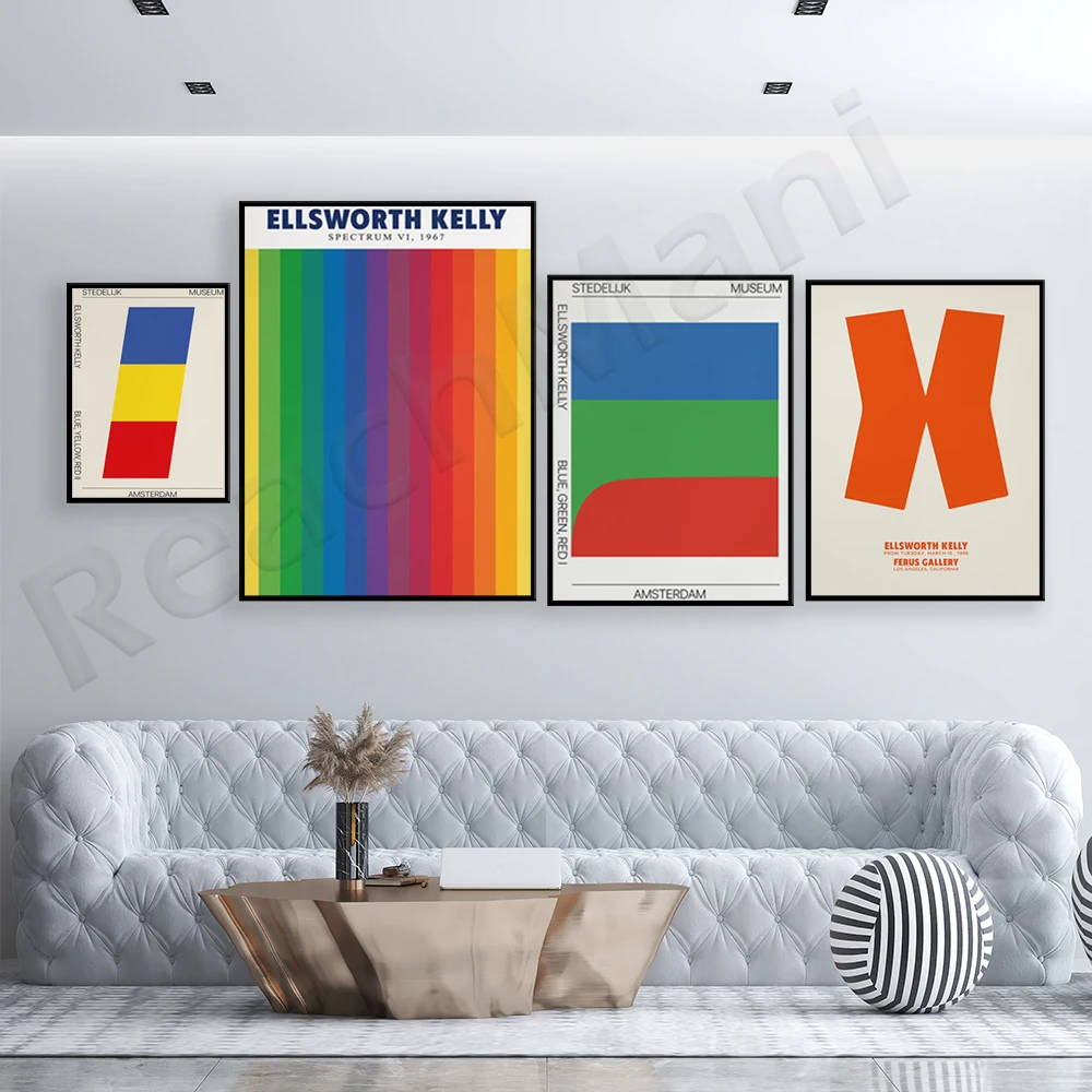 Ellsworth Kelly Art - Spectrum Collage Exhibition Poster | Ellsworth Kelly Art Print | Colour Gradient | Wall Decor | Art Decor