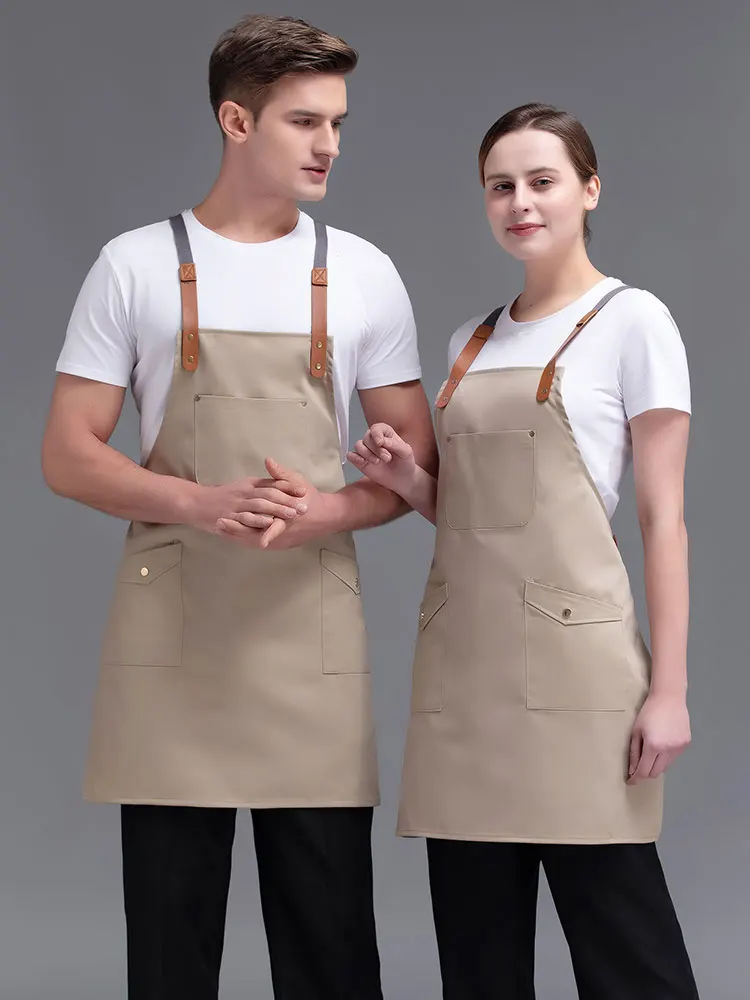 Fashion Canvas kitchen Aprons For Woman Men Chef Work Apron For Grill Restaurant Bar Shop Cafes Beauty Nails Studios Uniform