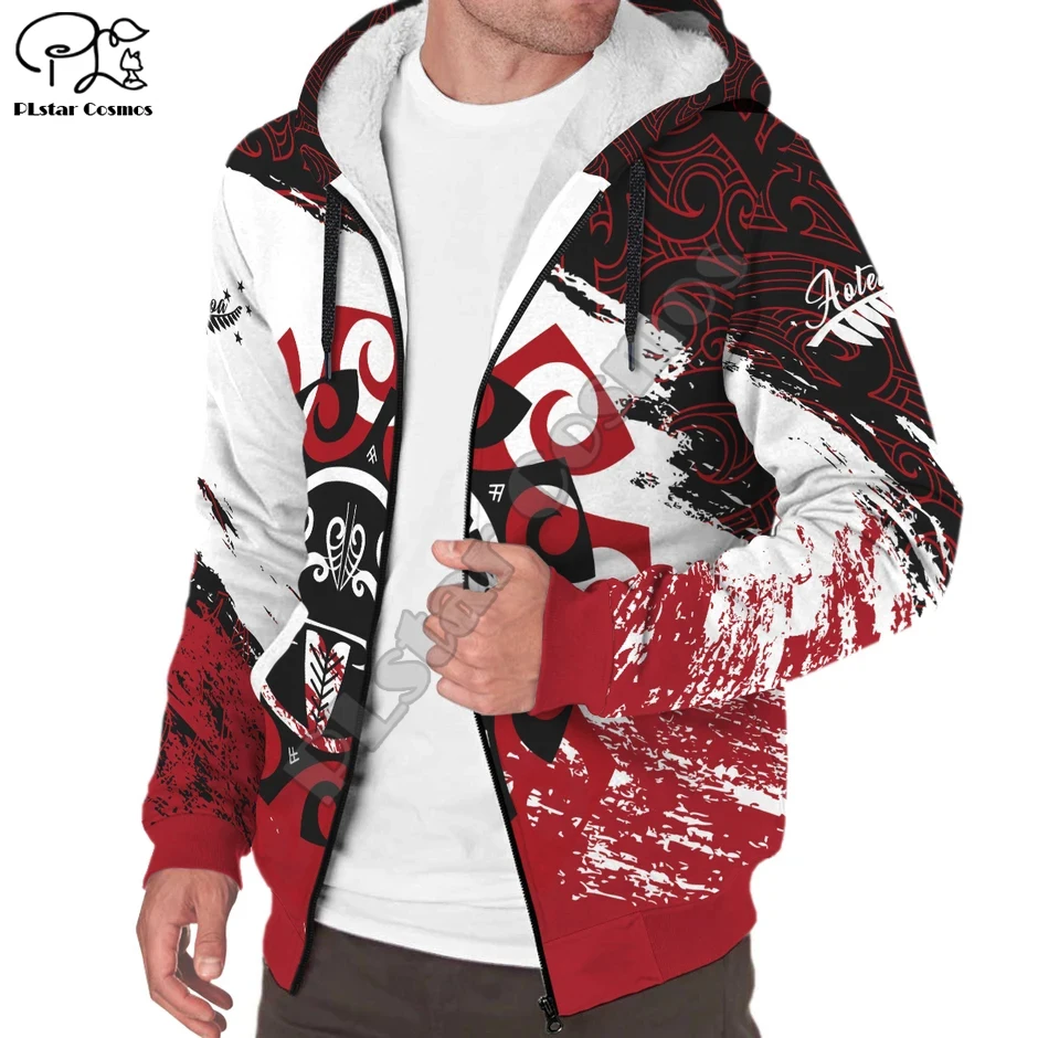 PLstar Cosmos New Zealand Country Flag Maori Tattoo 3Dprint Men/Women Autumn Winter Warm Coat Fleece Jacket Hoodies Pullover A-1