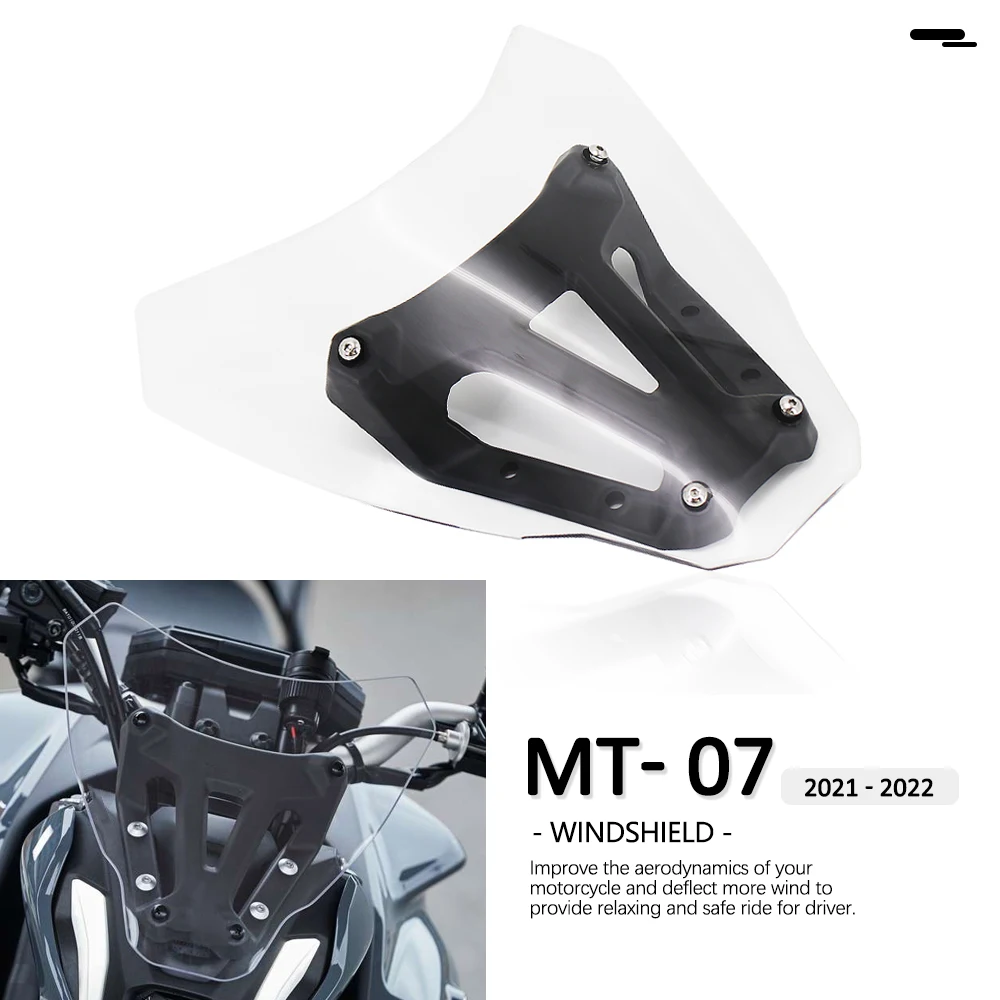 

Wind Deflectors mt07 2021 2022 New Motorcycle Windscreen For YAMAHA MT07 MT-07 MT 07 Windshield Air Wind Deflector + Bracket