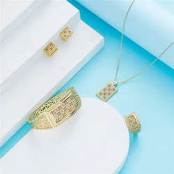 Traditional jewelry set necklace earrings Ring for women traditional brida jewelry set Morocco gold color jewelry set