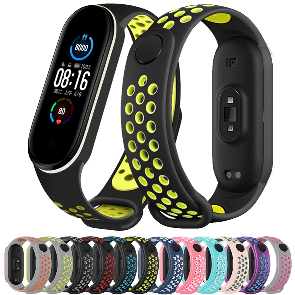 Strap for Mi band 7 6 Bracelet Sport Silicone Miband4 miband5 correa belt Replacement for nike Wristband xiaomi Mi band 4 5 6 7