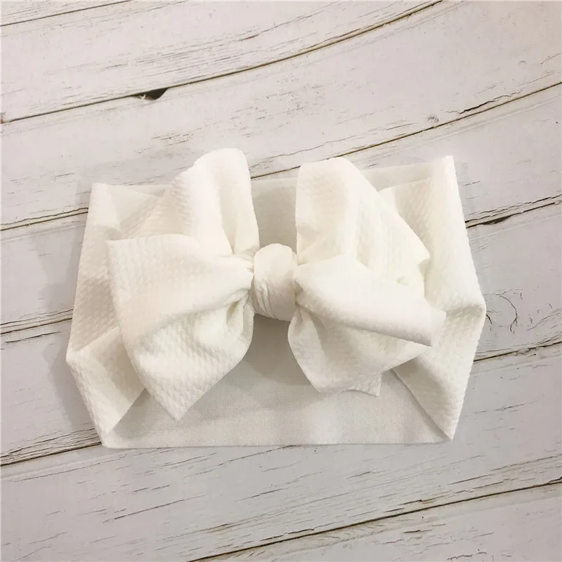 7\'\' Big Bows Texture Top Knot For Girls Chic Kids Winter Solid Wide Headband Hair Bow 2019 New DIY Hair Accessories Head wrap