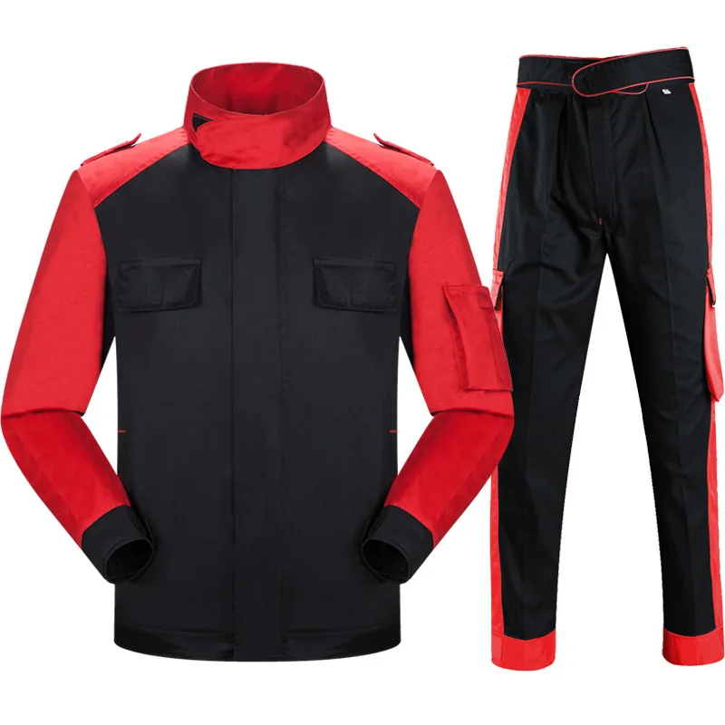 Workwear suit men and women large size overalls jacket + pants autumn machinery production stage performance workers uniforms