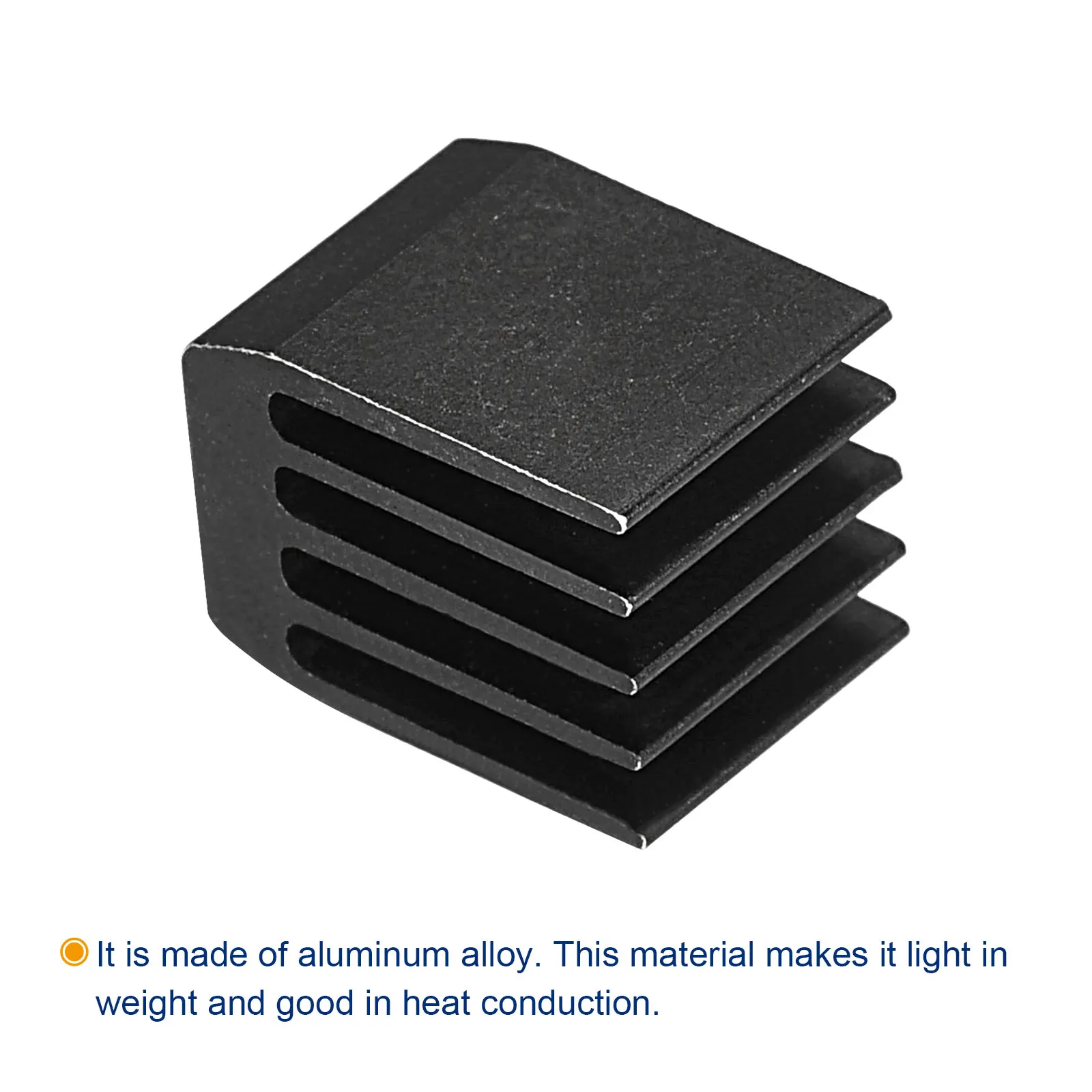 Uxcell Elektronischer Kühlermodul-Kühler, Aluminium-Kühlkörper, 9 x 9 x 12 mm, für CPU mit selbstklebendem Pad, Schwarz, 20 Stück