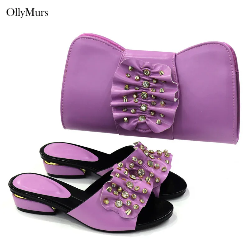 

Latest Design Luxury Sandals Women Shoes And Bag Summer Elegant African Party Pumps Shoes And Bag Set For Party