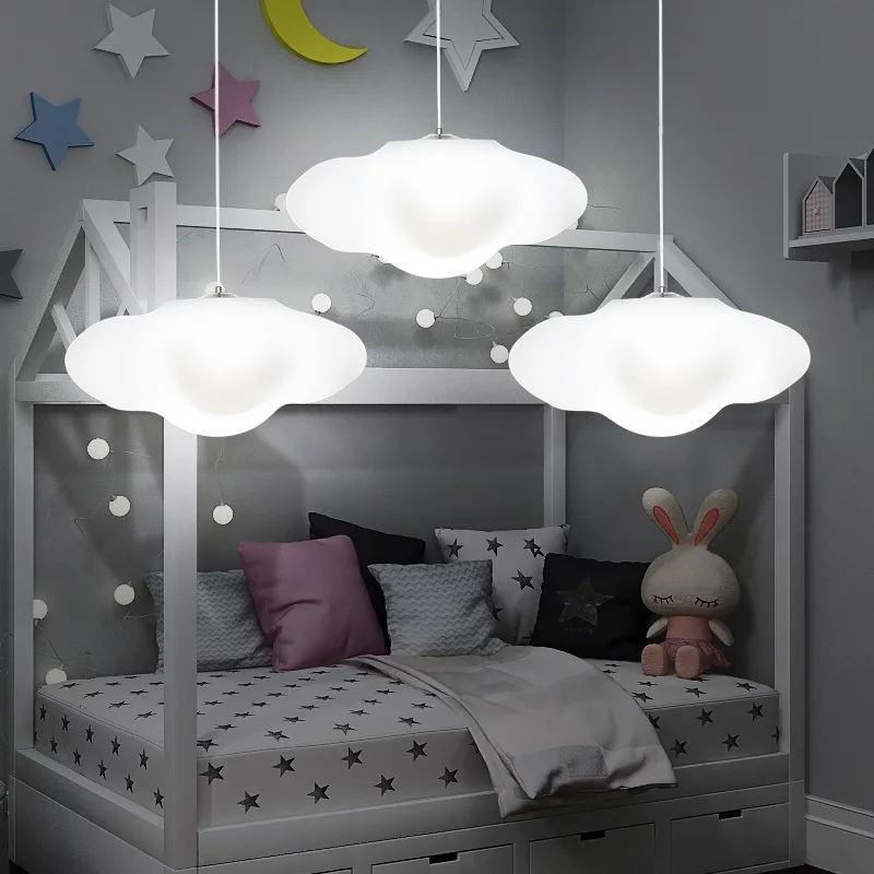 Creative cloud led chandelier kindergarten children room cloud light restaurant bar decoration rigid plastic lamp free shipping